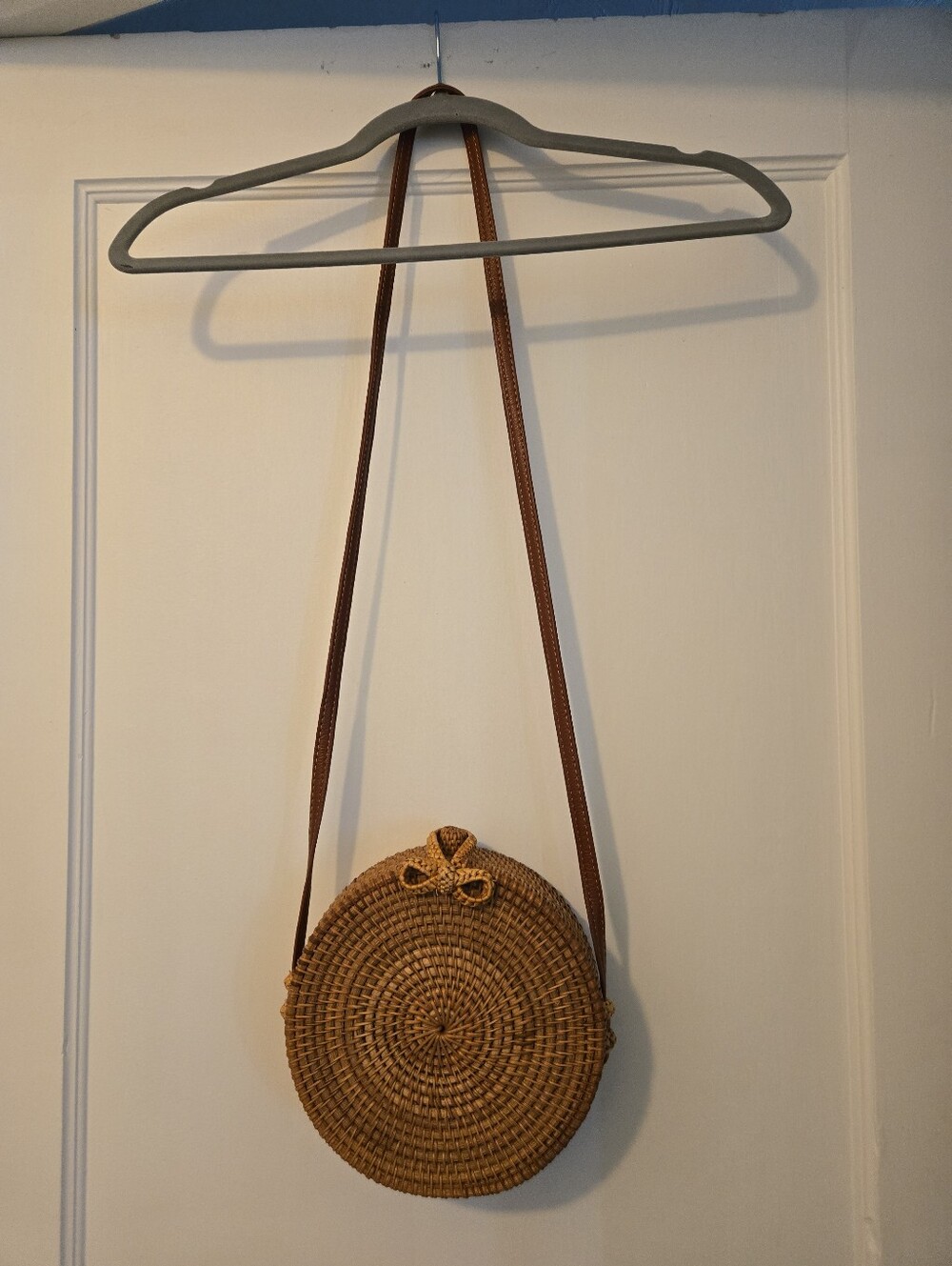 Gorgeous Handwoven Round Rattan Crossbody Bag